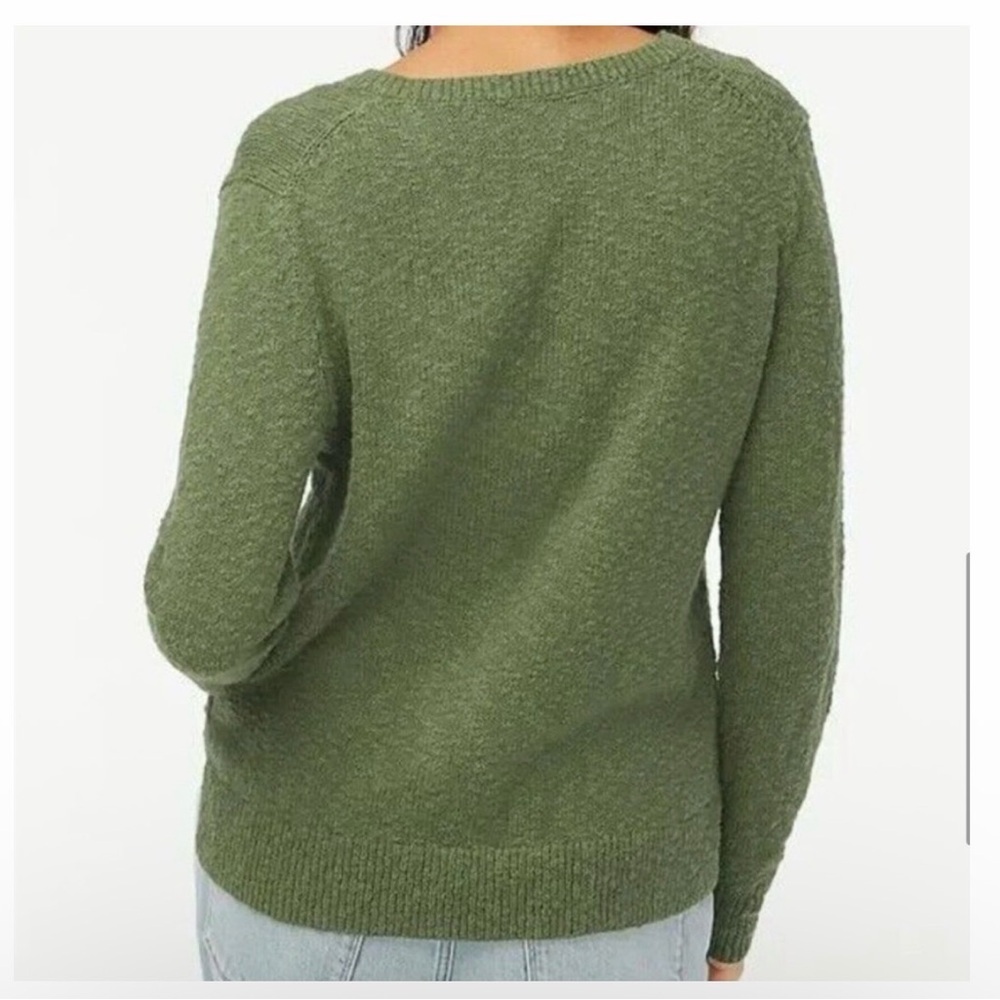 J. Crew Olive Green V-Neck Sweater - Picture 2 of 7
